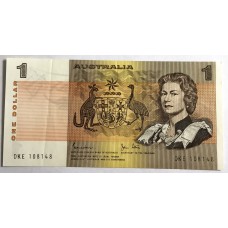 AUSTRALIA 1982 . ONE 1 DOLLAR BANKNOTE . JOHNSTON/STONE